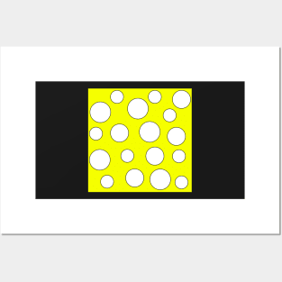 Yellow and White Polka Dots Posters and Art